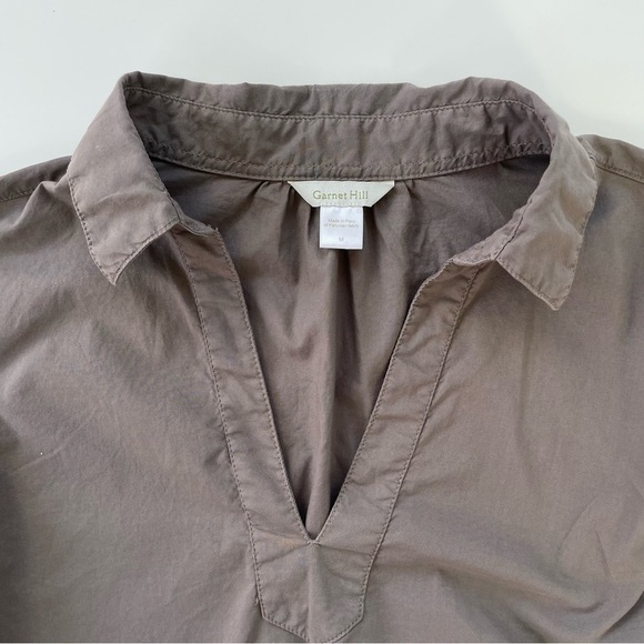 Garnet Hill Women's Brown Gray Oversized Long Sleeve Tunic Popover Size Medium - Picture 3 of 7